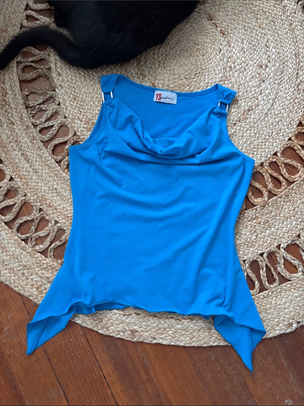 Azure Cowl Neck Tank Top
